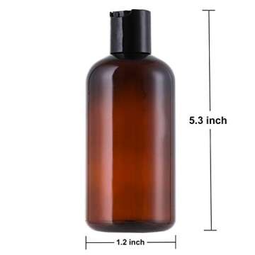 Bekith 16 Pack 8oz Plastic Squeeze Bottles with Disc Cap, Travel Containers For Shampoo, Lotions, Li...