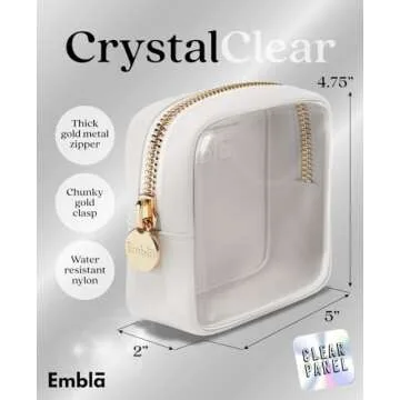 Embla Clear Cosmetic Bag Makeup Case, Clear Zipper Make Up Pouch and Toiletry Travel Tote, Cute Skin...