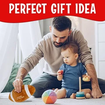 Playbees Baby Football Plush Rattle - Baby Boy Stuff for Gifts, Toddler Football Toys, Baby Rattles & Plush Rings, Engaging Learning for Boys and Girls - Ages 0-36 Months