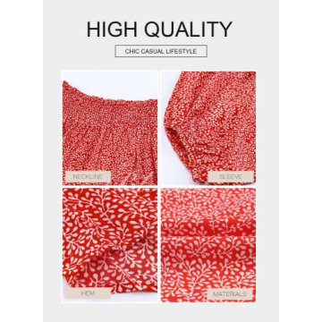 BLENCOT Women's Chiffon Off Shoulder Top Floral Print