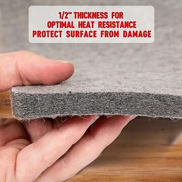 ZOMONETI 17" x 13.5" Wool Pressing Mat 100% New Zealand Felted Wool Ironing Mat Pad Blanket for Quilter, Sewing, Quilting Supplies and Notions