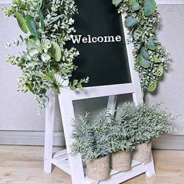 Mini Potted Plants Set - Faux Eucalyptus Boxwood Rosemary