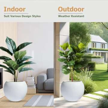 KUTE NEST 20" Large Fiberstone Planter for Indoor & Outdoor Use