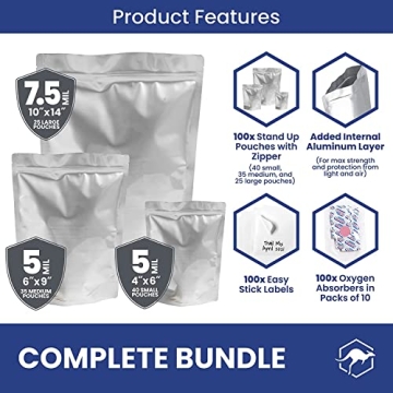 Wallaby Mylar Bag Bundle for Long-Term Food Storage