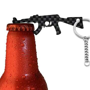 CRMPro Carbon Fiber Bottle Opener 2 Pack, Ultralight Keychain Bottle Openers for Outdoor Campaign Ba...