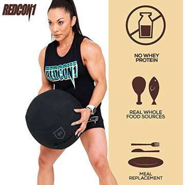 REDCON1 MRE Protein Powder, Oatmeal Chocolate Chip - Meal Replacement Protein Blend Made with MCT Oil & Whole Foods - Protein with Natural Ingredients to Aid in Muscle Recovery (25 Servings)