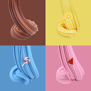 ZONEWAY 7 Pack Cake Butter Slime Kits, Soft and Non-Sticky Slime Kit Party Favors for Girls and Boys