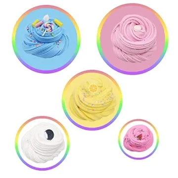 ZONEWAY 7 Pack Cake Butter Slime Kits, Soft and Non-Sticky Slime Kit Party Favors for Girls and Boys