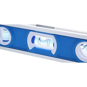 Empire Level EM81.9G 9 Inch Magnetic Torpedo Level w/Overhead Viewing Slot (Made in USA), Silver/White/Blue