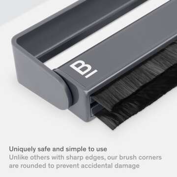 Boundless Audio Record Cleaner Brush - Carbon Fiber Anti-Static Vinyl Brush - Record Player Accessories for Vinyl Cleaning