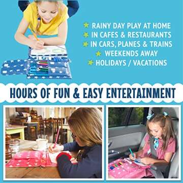 Pipity Travel Art Kit for Kids | Activity Set with Coloring, Drawing, Art & Craft Activities | Easel | Stationery Sets| Gifts for Creative Boys and Girls Ages 6,7,8,9+ | Blue