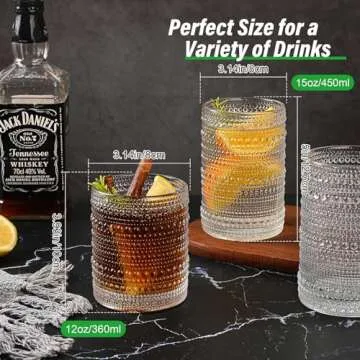 ZMOWIPDL Vintage Glassware Set of 12 - Elegant Drinkware