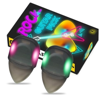 Auto Glowing Illuminated Guitar Picks for Acoustic, Electric and Bass,Guitar Accessories Gift for Gu...