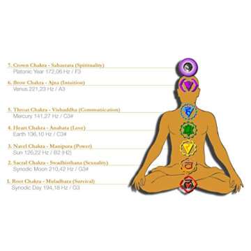 Meinl 7 Piece Chakra Tuning Fork Set for Healing