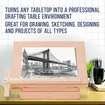 U.S. Art Supply Adjustable Drawing Board for Artists
