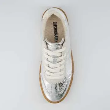 CUSHIONAIRE Balance Women's Fashion Sneakers – Retro Design, Silver 8