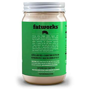 Fatworks, Certified Organic Pork Lard, NON-GMO, USDA 100% Organic for Keto, Paleo Everyday Cooking a...