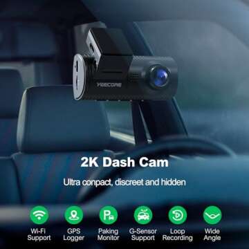 YEECORE Dash Cam, 4K Dash Cam Front UHD 2160P, Car Camera with WiFi GPS, 3.16" LCD, Dash Camera for ...