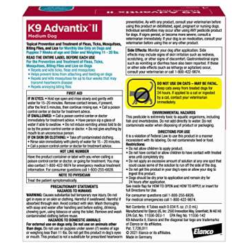K9 Advantix II Medium Dog Vet-Recommended Flea, Tick & Mosquito Treatment & Prevention | Dogs 11-20 ...