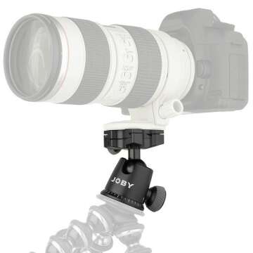 JOBY GorillaPod Ballhead X for Focus. Quick Release Ballhead for Tripods, Videos Cameras, and Pro DSLR Cameras w/Zoom Lenses up to 5kg (11.1lbs)