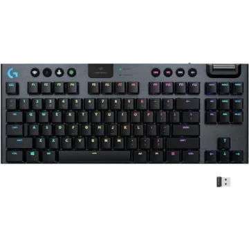 Logitech G915 TKL Lightspeed Wireless Clicky RGB Mechanical Gaming Keyboard with Low Profile Switche...