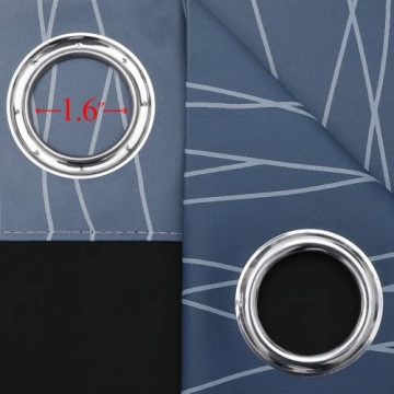 Navy Blue & Grey Ombre Blackout Curtains 84in