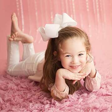 Oaoleer Hair Bows for Girls, 30 Colors 6 Inch Grosgrain Ribbon Hair Bows Clips Alligator Clips Barre...