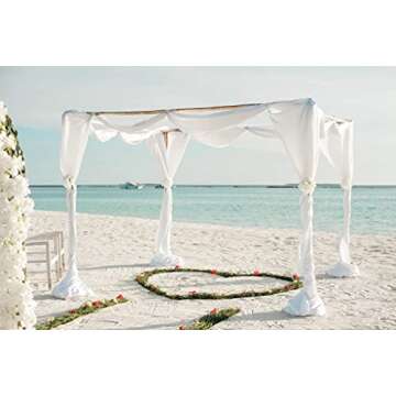 58" Solid Color Chiffon Fabric Rustic Sheer Bridal Wedding Party Decorations Backdrop, Ivory, 10 Yar...