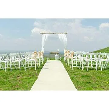 58" Solid Color Chiffon Fabric Rustic Sheer Bridal Wedding Party Decorations Backdrop, Ivory, 10 Yards