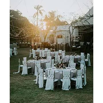 58" Solid Color Chiffon Fabric Rustic Sheer Bridal Wedding Party Decorations Backdrop, Ivory, 10 Yards