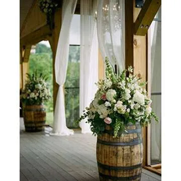 58" Solid Color Chiffon Fabric Rustic Sheer Bridal Wedding Party Decorations Backdrop, Ivory, 10 Yards