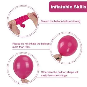RUBFAC 129pcs Hot Pink Balloons Latex Magenta Balloon Different Sizes 18 12 10 5 Inch Garland Arch Kit for Valentine's Day Birthday Baby Shower Wedding Princess Theme Party Decoration