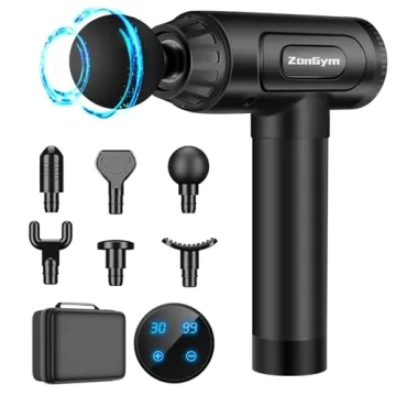 ZonGym Quiet 30-Speed Deep Tissue Massage Gun with 6 Heads