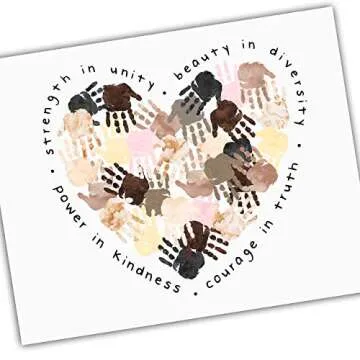 Diversity Art for Kids - Four Pack of Posters - Celebrate Diversity and Promote Unity - Four Unique Posters for Classroom or Playroom - UNFRAMED Poster Prints - 8x10", 11x14", 16x20" or 24x36"