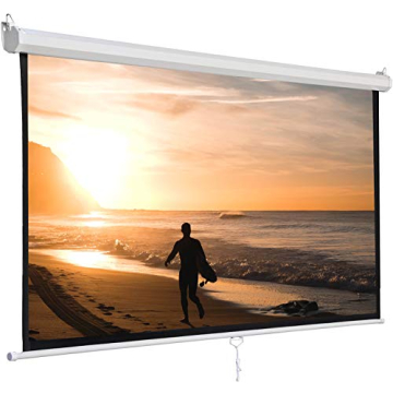 SUPER DEAL 120'' Projector Screen Projection Screen Manual Pull Down HD Screen 1:1 Format for Home C...
