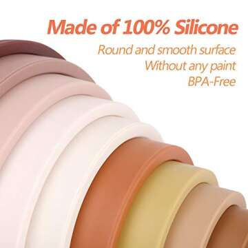 BESSENTIALS Silicone Stacking Rainbow, Silicone Baby Stacking Toys, Preschool Toys Boho Baby Toys, S...