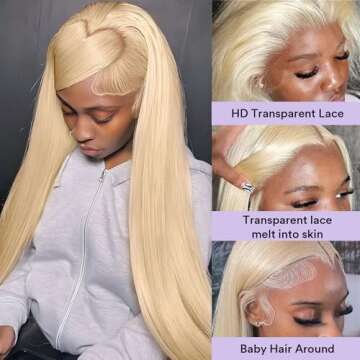 SIYUSI Blonde Wig Human Hair Pre Plucked with Baby Hair 613 13x6 lace front wig human hair 20inch 180% Density HD Lace Frontal Wig Transparent Straight Lace Front Wig