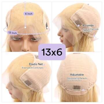 SIYUSI Blonde Wig Human Hair Pre Plucked with Baby Hair 613 13x6 lace front wig human hair 20inch 180% Density HD Lace Frontal Wig Transparent Straight Lace Front Wig