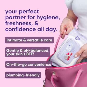 Violet Vibes Flushable Wipes for Women - Coconut Rose, 400 Count, Plant Based, Gentle on Sensitive S...