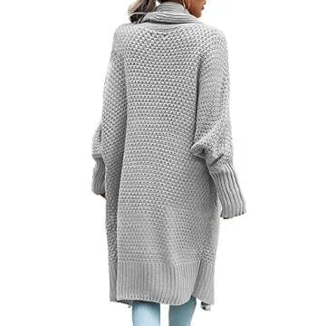 GeGekoko Womens Open Front Cardigan Sweaters Oversized Batwing Chunky Knit Outwear