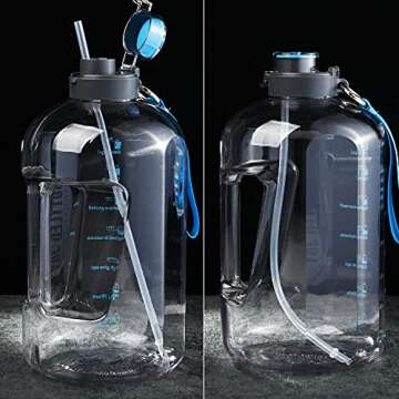 ALINK 12-Pack Reusable Plastic Clear Straws, 13 inch Extra Long Tumbler Straws for Stanley Cups, 1 Gallon, 64 oz 40 oz 32 oz Water Bottles, Plus Cleaning Brush