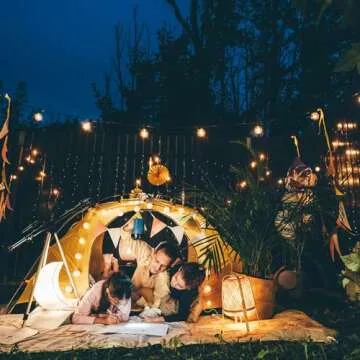 ZOTOYI Outdoor String Lights Waterproof IP65, 200 FT Outdoor Lights for Patio with 104 Shatterproof G40 Bulbs(4 Spare), LED String Lights for Outside, Cafe, Porch, Backyard, Dimmable (2-Pack 100FT)