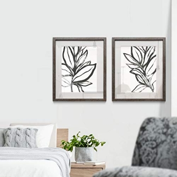 Framed Botanical Prints in Distressed Silver Frame - 16x20