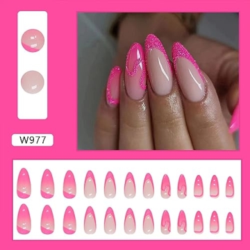 Hot Pink Ombre Press On Nails – Stylish & Reusable