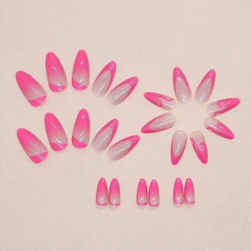Hot Pink Ombre Press On Nails – Stylish & Reusable