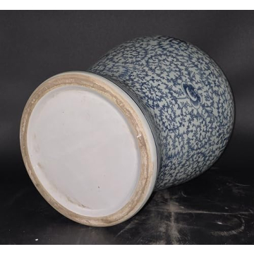 Elegant 19 inch Blue and White Porcelain Temple Jar Vase