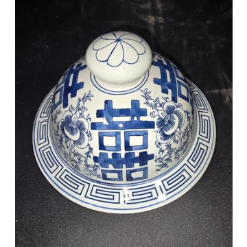 Elegant 19 inch Blue and White Porcelain Temple Jar Vase