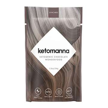 Synchro Ketomanna - Ketogenic Chocolate 12g MCTs - Low Carb + Keto Dessert Snack Perfected (Box of 20 Packets)