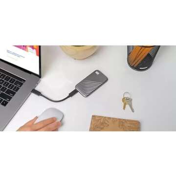 Western Digital 4TB My Passport SSD External Portable Solid State Drive, Grey, Up to 1,050 MB/s, USB...