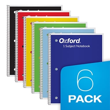 Oxford Spiral Notebook 6 Pack for School & Work